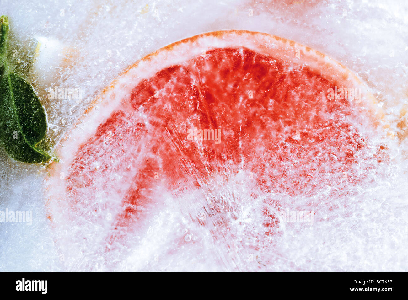Frozen Ruby Grapefruit Stock Photo Alamy