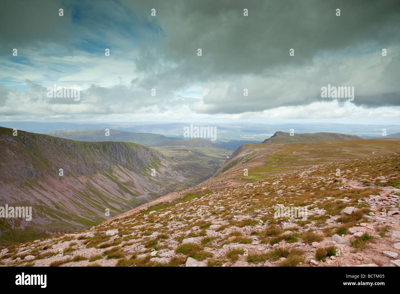 The high level pass of Lairig Ghru In the Cairngorms from the eastern ...