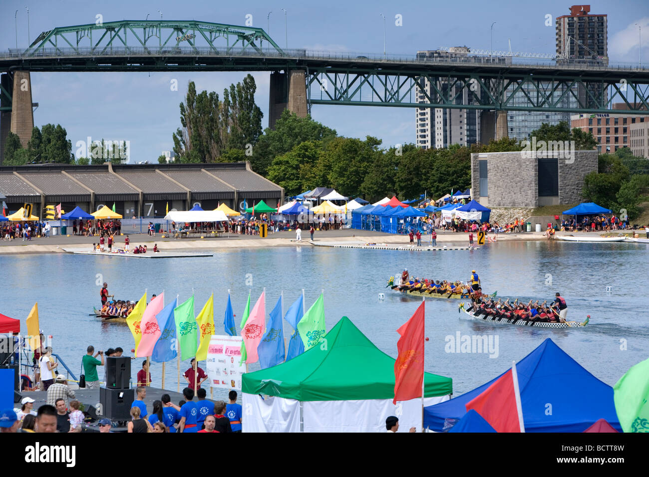 Dragon Boat Festival on the Olympic Basin in Montreal Canada Stock