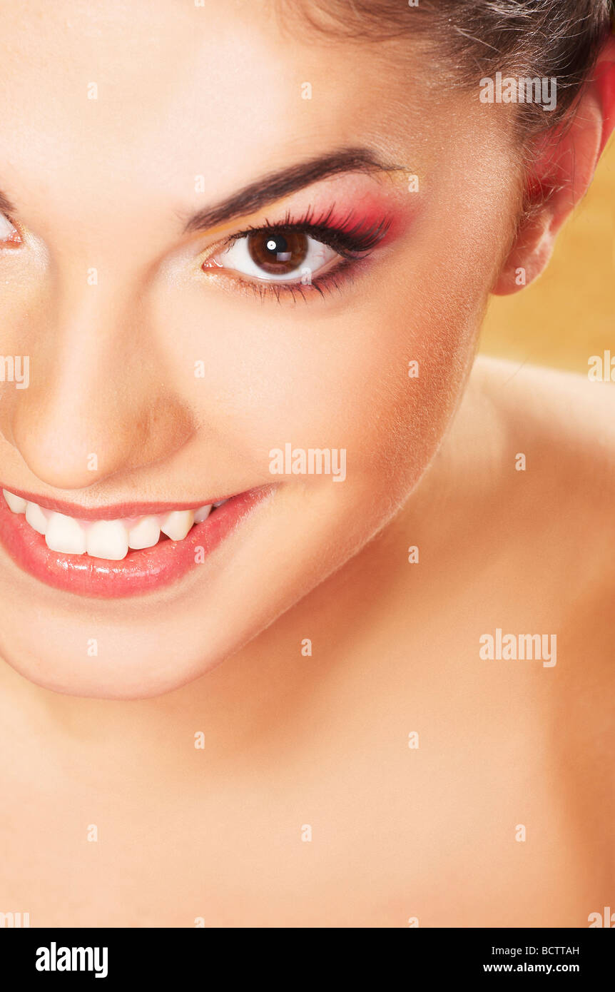 A happy young woman with big smile Stock Photo - Alamy