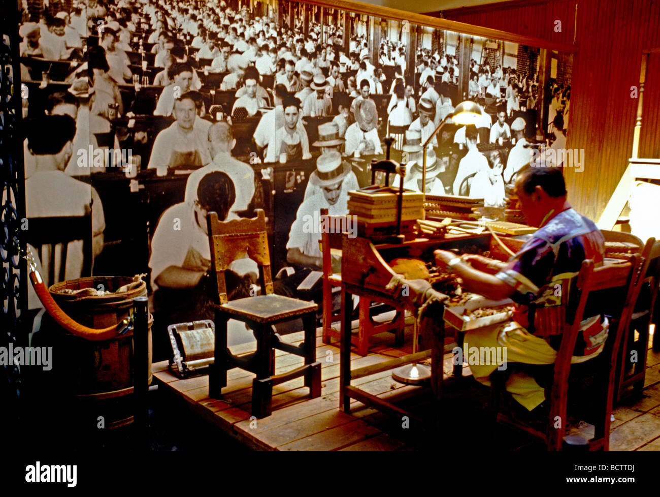 Cigar making exhibit at the Ybor City Museum State Park in Tampa Florida Stock Photo