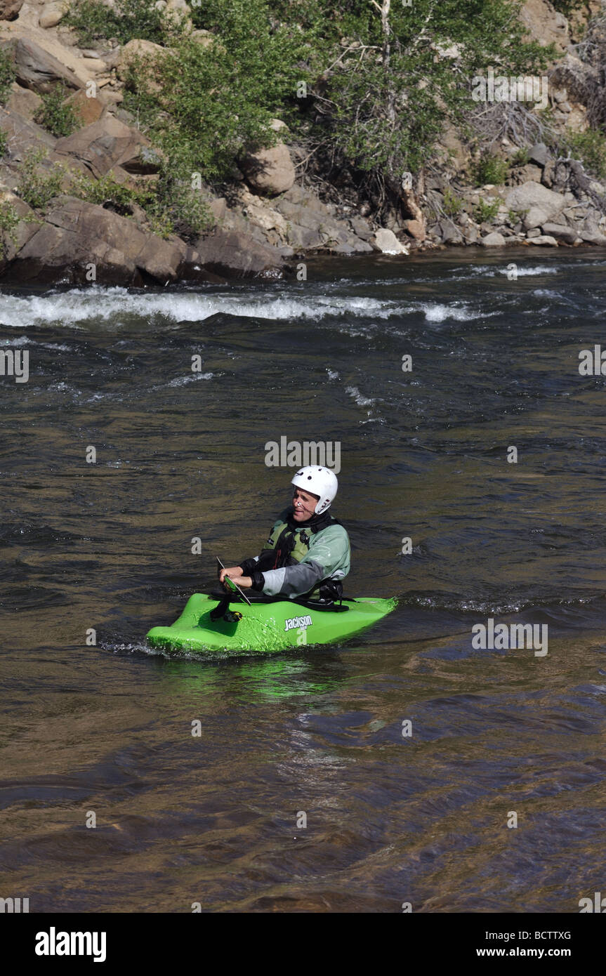 Whitewater kayaking in Boulder Canyon, Colorado Stock Photo Alamy