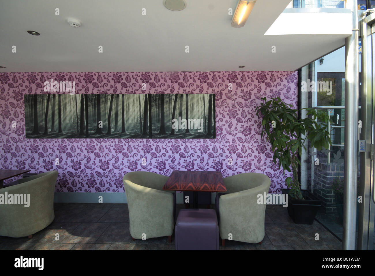 Funky modern interior of hotel Stock Photo