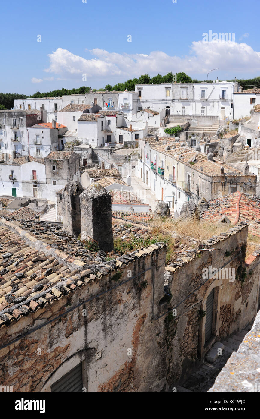 Europe Italy Puglia Region Monte Sant'Angelo- ancient city on a hill Stock Photo