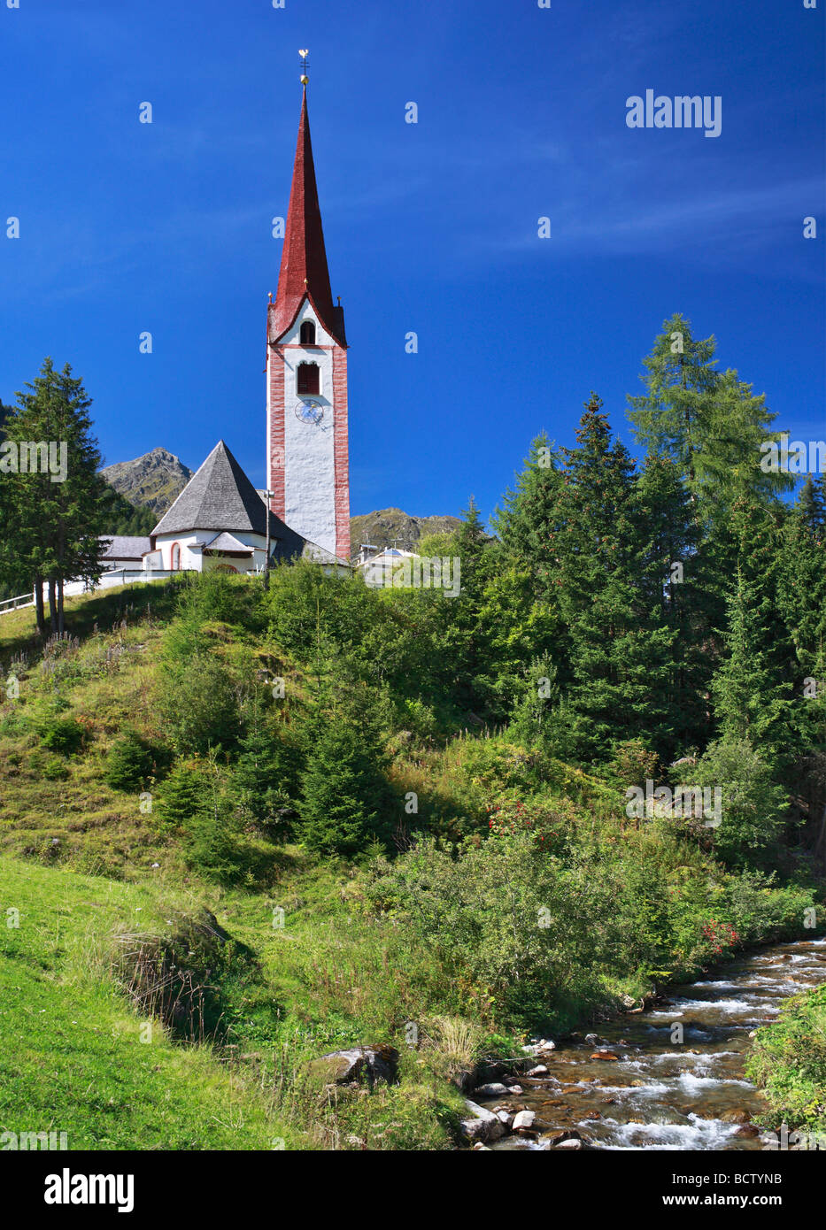 Parish church of St. Sigmund im Sellrain, Tyrol, Austria, Europe Stock Photo