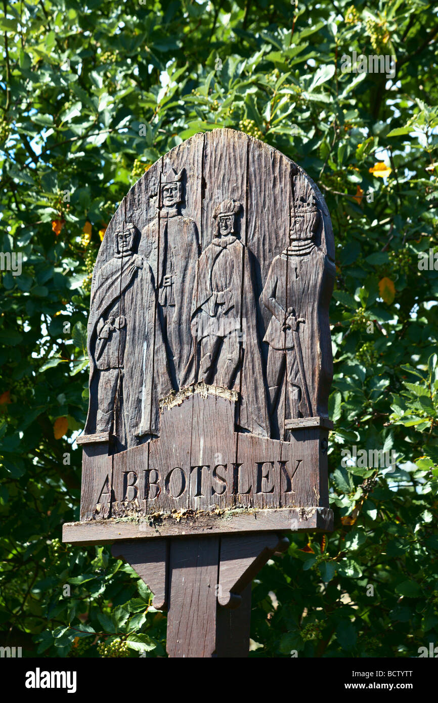 Abbotsley village sign Cambridgeshire Stock Photo Alamy