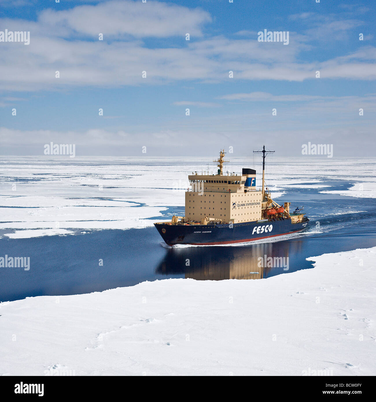 Icebreaker Kapitan Khlebnikov in the Lazarev Sea, Antarctica Stock Photo