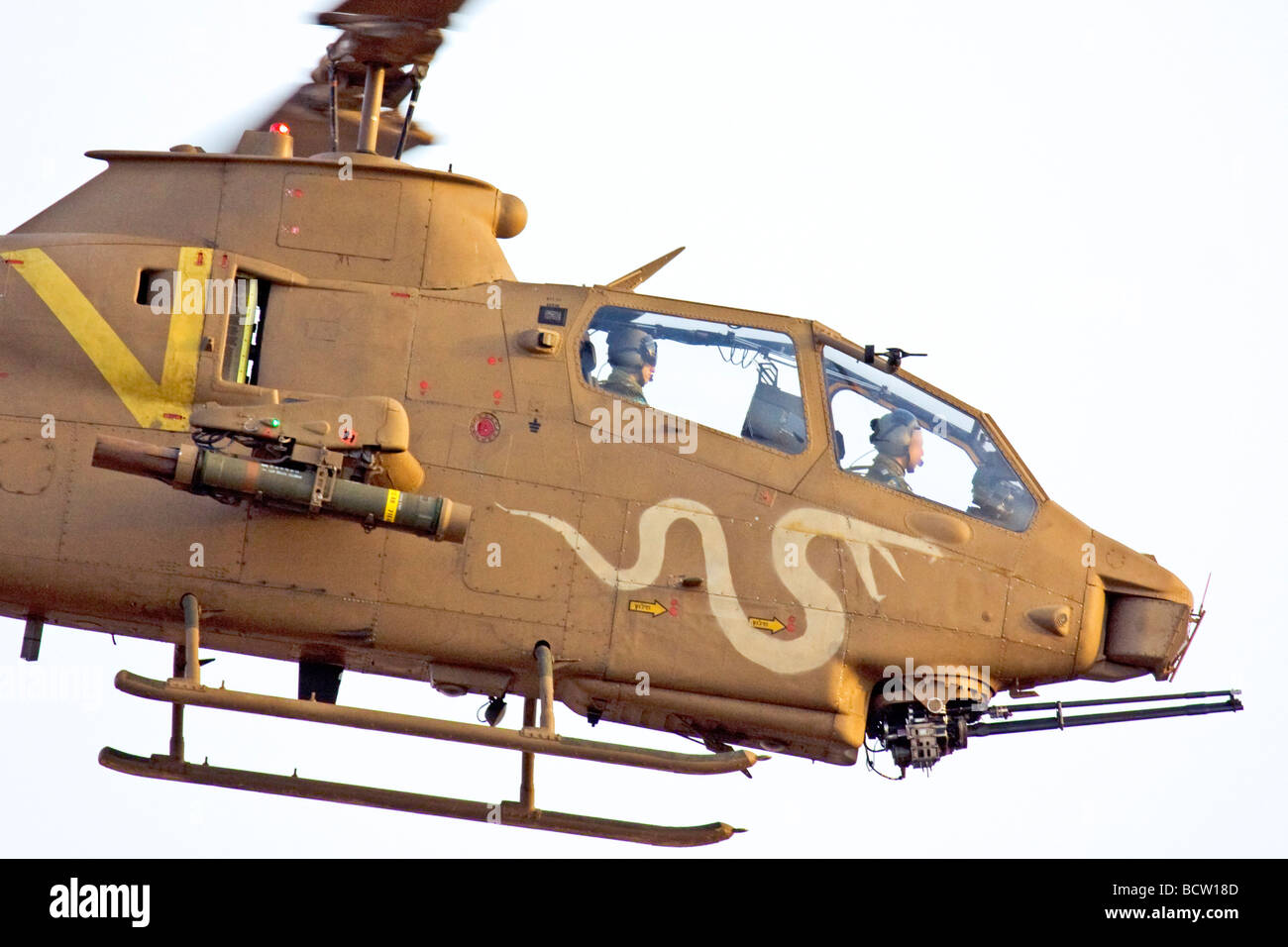 Israeli Air force helicopter Bell AH 1F Cobra in flight Stock Photo