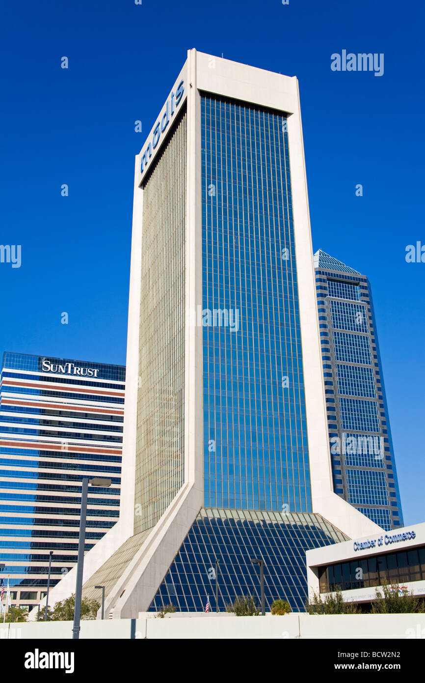 Low angle view of buildings, Modis Tower, Jacksonville, Duval County, Florida, USA Stock Photo