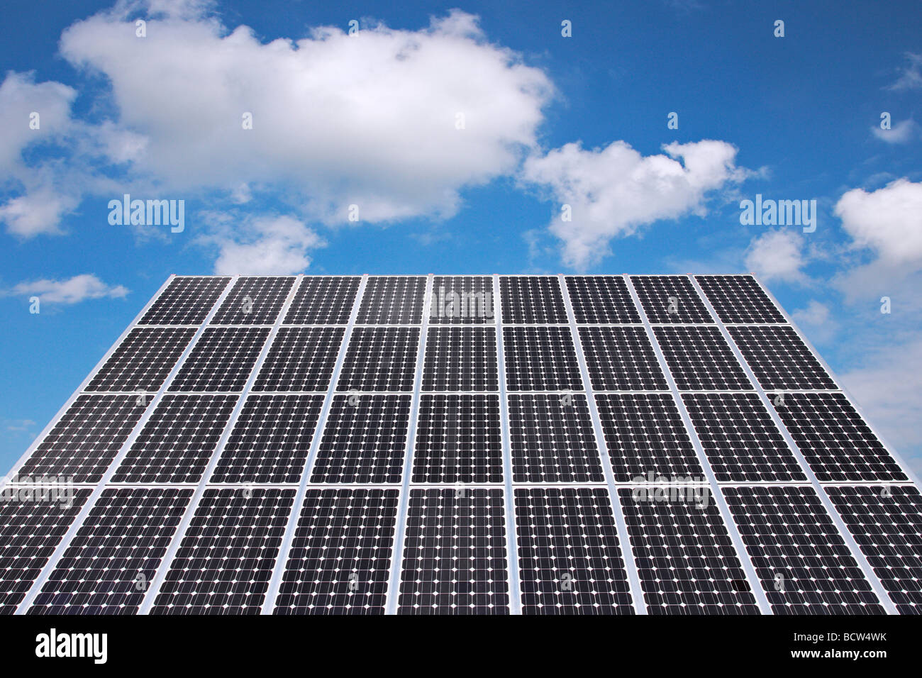 Solar cells, solar modules, solar power station, photovoltaic system Stock Photo