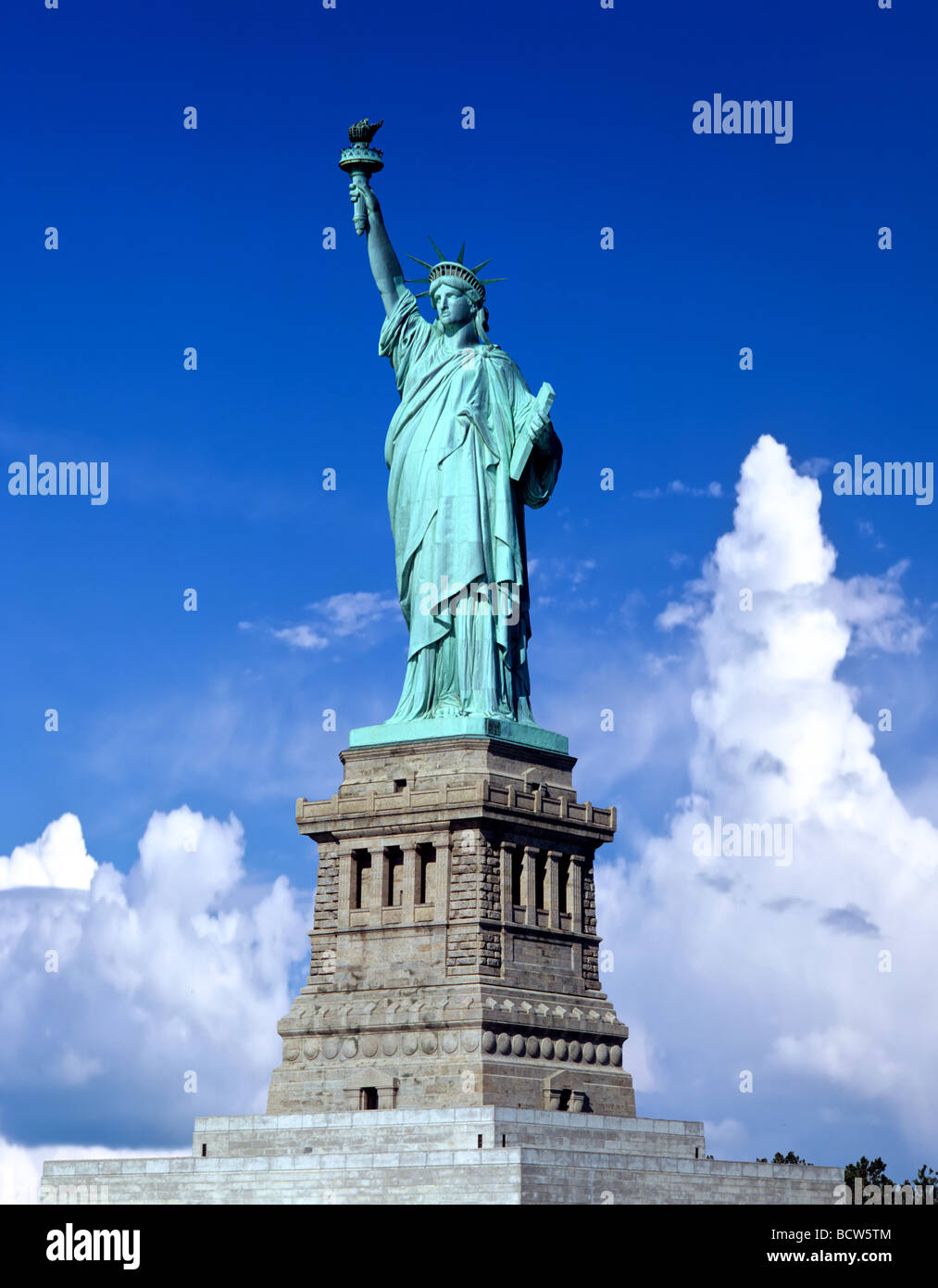 Statue of Liberty, clouds, composing, New York, USA Stock Photo
