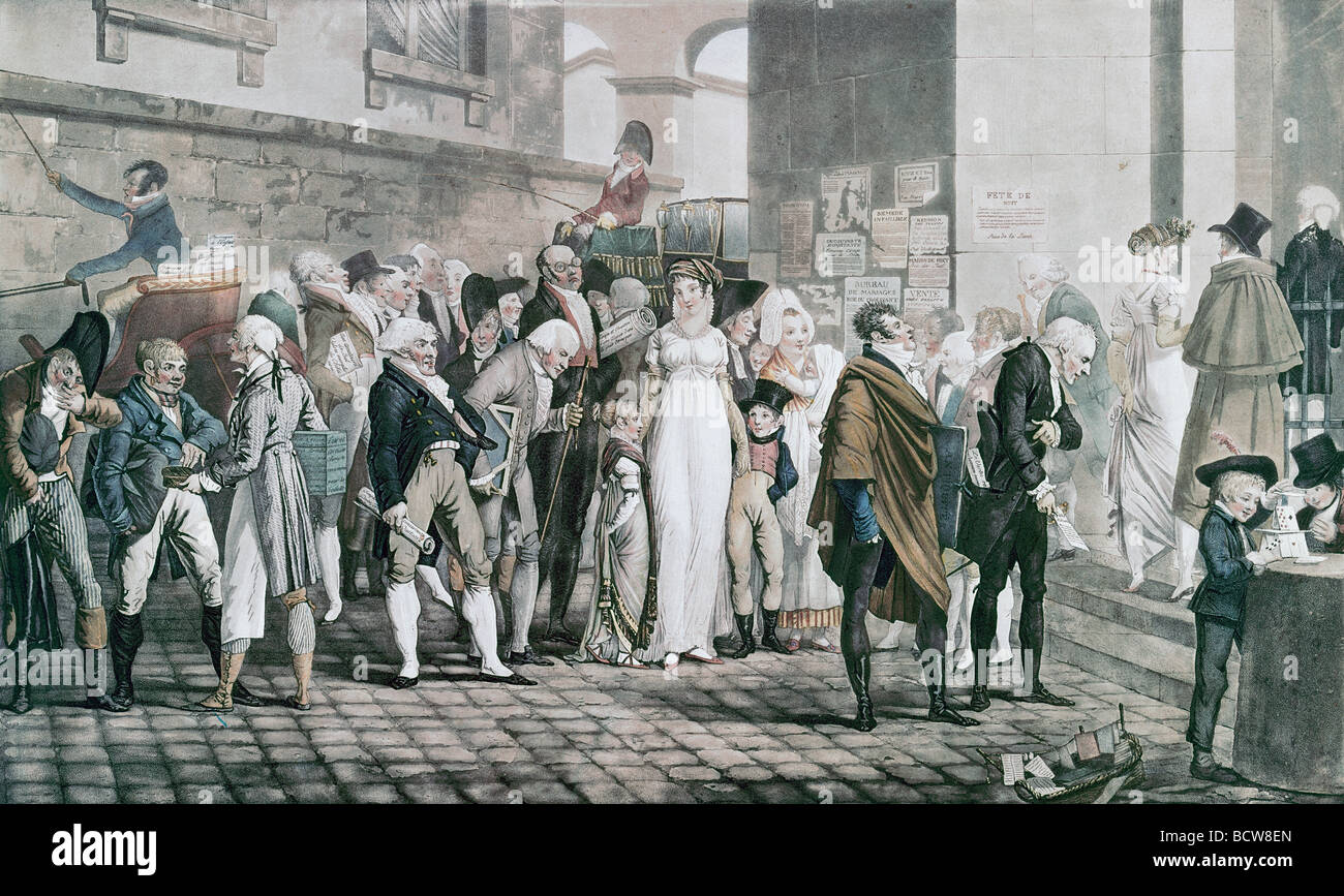 Le Courses Du Matin by Philibert Louis Debucourt, 1755-1832 Stock Photo