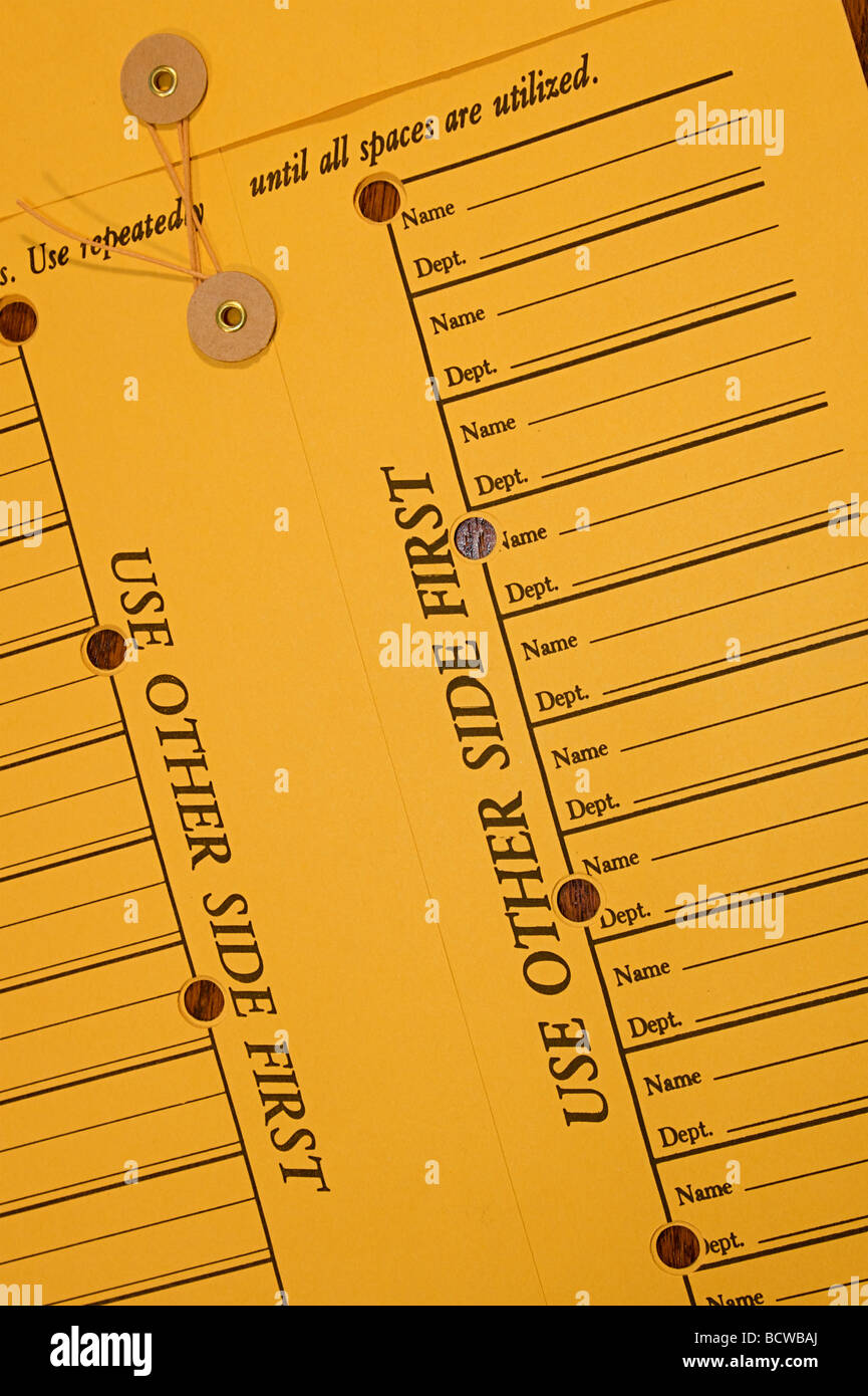 Business interoffice memo envelope Stock Photo Alamy