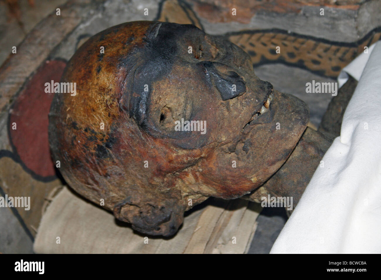 Mummy Of Asru, A Temple Chantress From Thebes Taken At Manchester Museum, England, UK Stock Photo