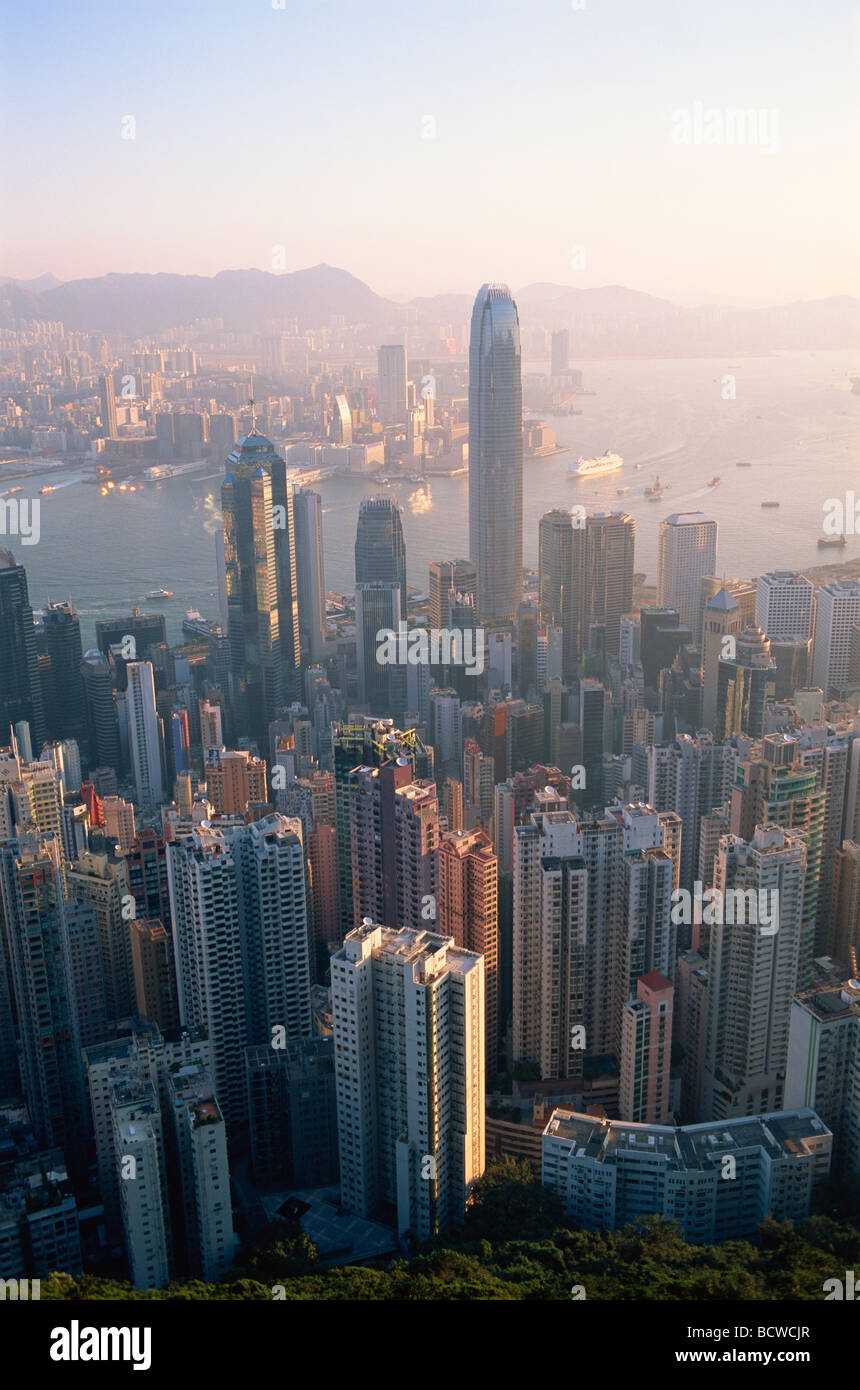 View from Victoria Peak, City Skyline and Victoria Harbour, Hong Kong ...