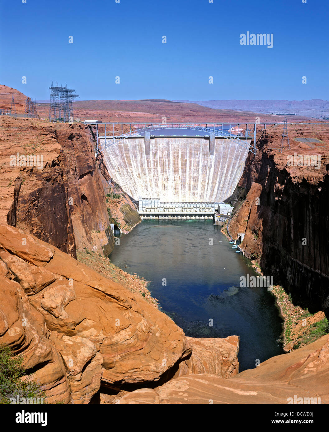 Hoover Dam, Lake Mead Reservoir, Colorado, Arizona, Nevada, USA Stock