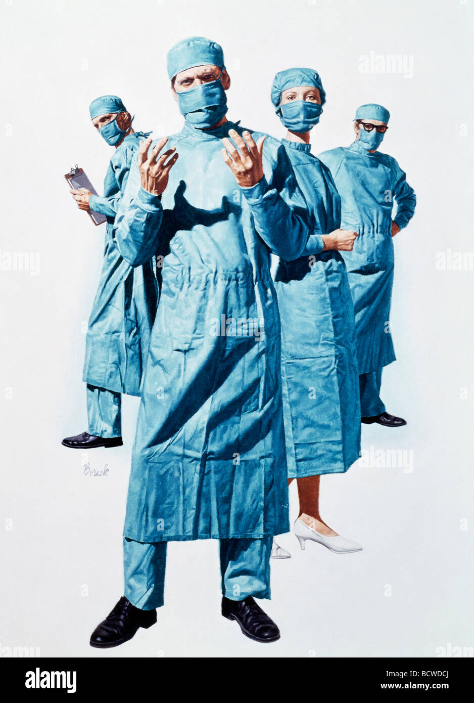 Surgeons by Stanley Borack, 20th century Stock Photo