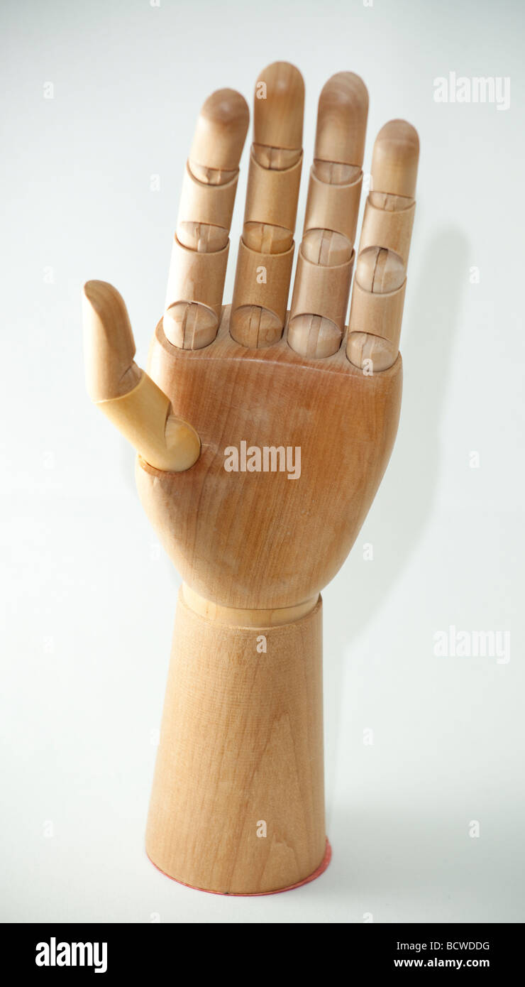 Wooden articulated hand Stock Photo Alamy