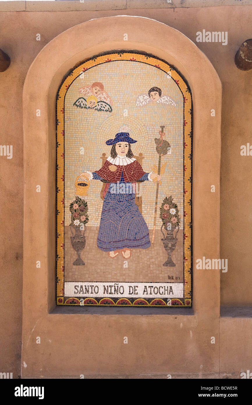 Mural on the wall of a church, El Santuario De Chimayo, Chimayo, Rio