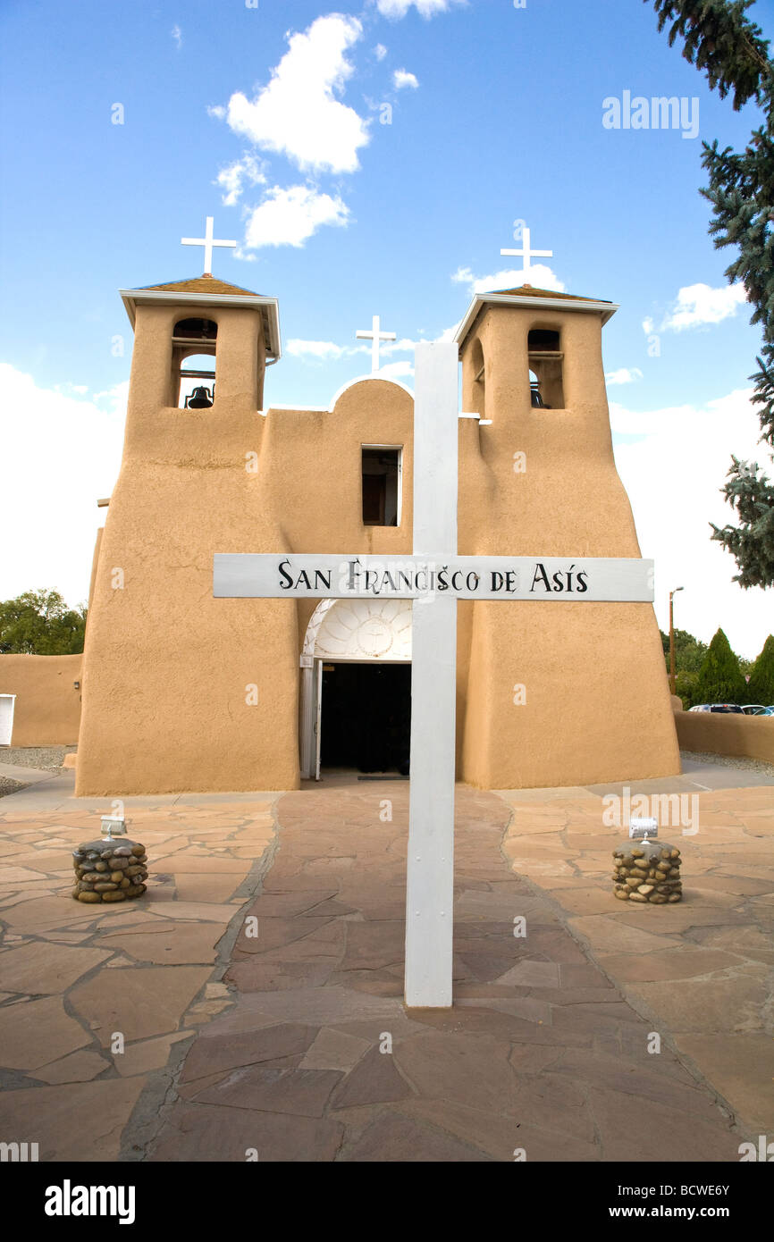 Facade of a church, San Francisco De Asis Church, Ranchos De Taos, Taos, Taos County, New Mexico, USA Stock Photo