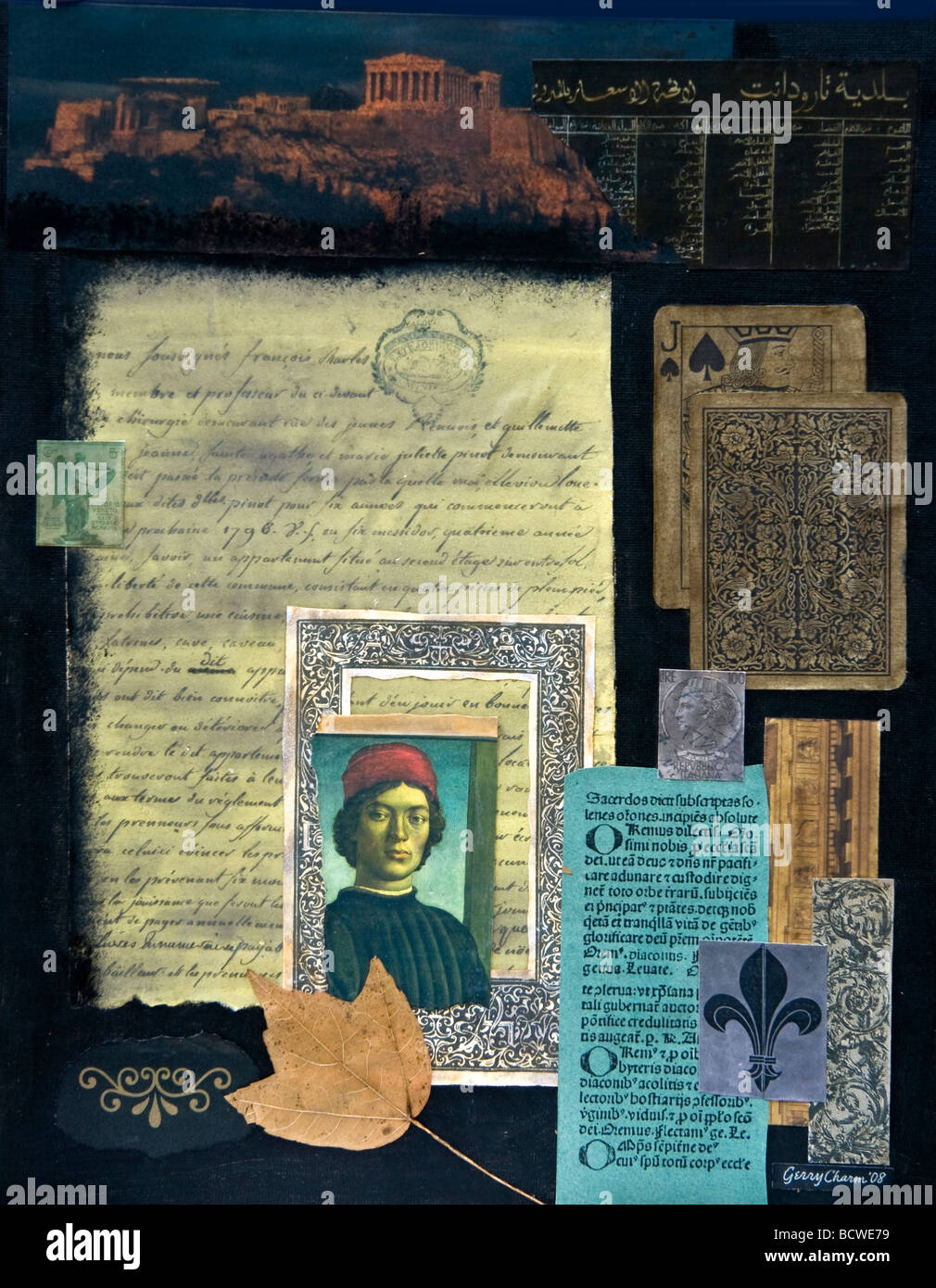 Portrait of Youth by Gerry Charm, collage, 2009 Stock Photo