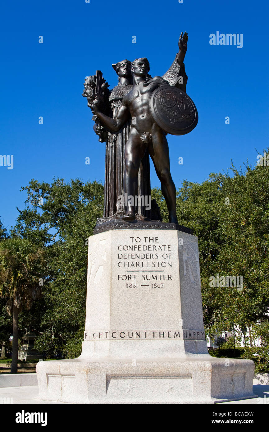 Statue in a park, Fort Sumter National Monument, Battery Park