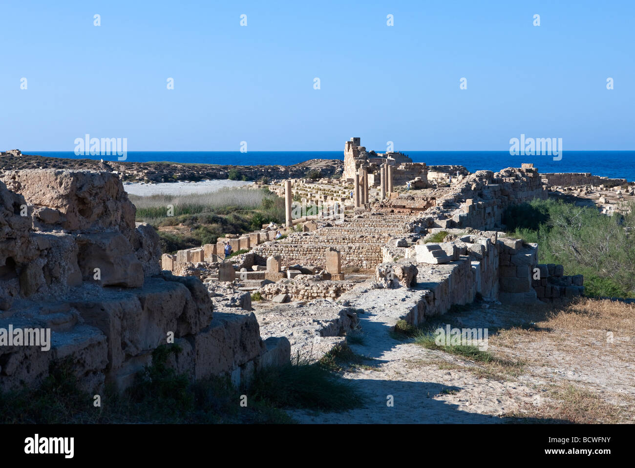 Libya the archaeological site of Leptis Magna Stock Photo