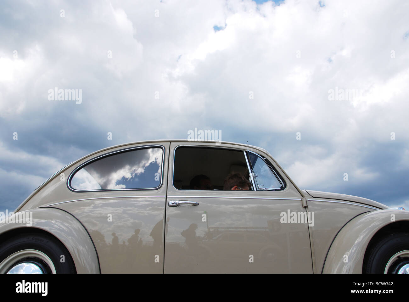 Classic grey VW beetle Stock Photo