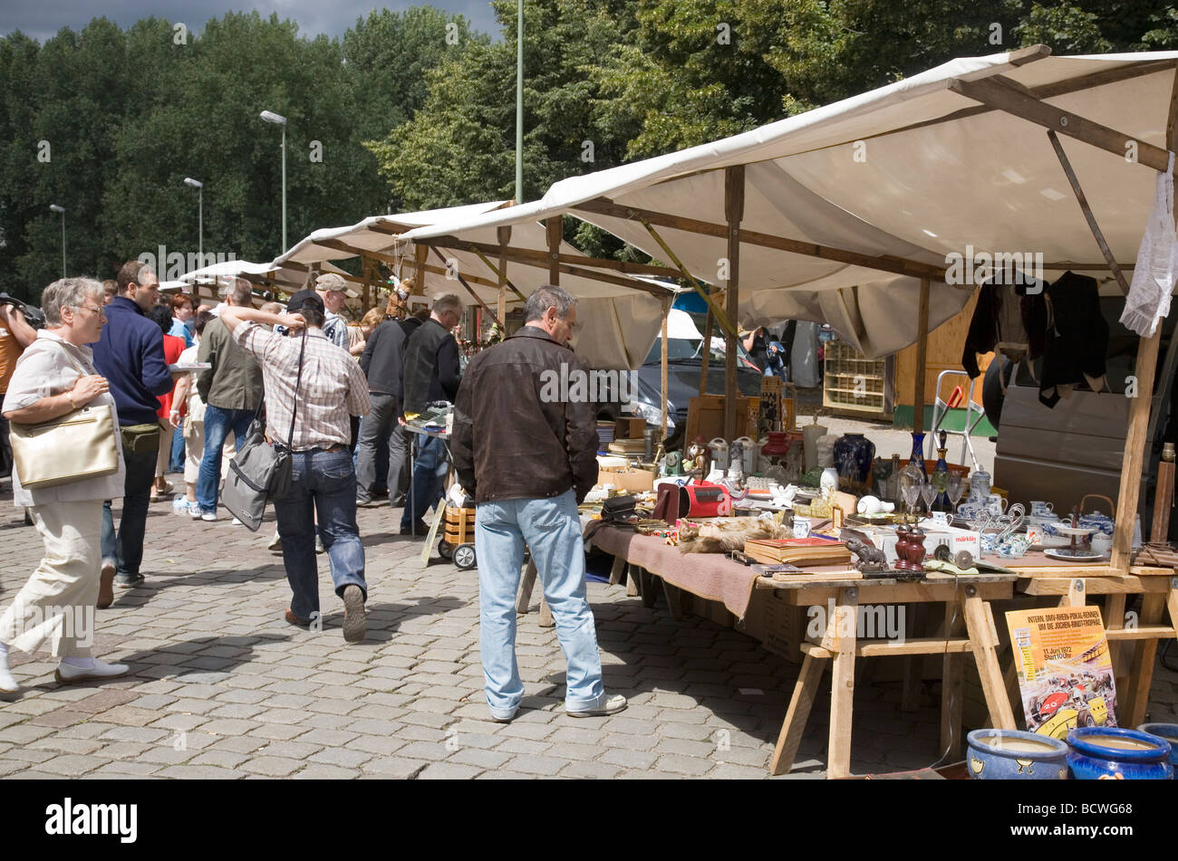 Flea Market at Ostbahnhof, Berlin, Germany Stock Photo