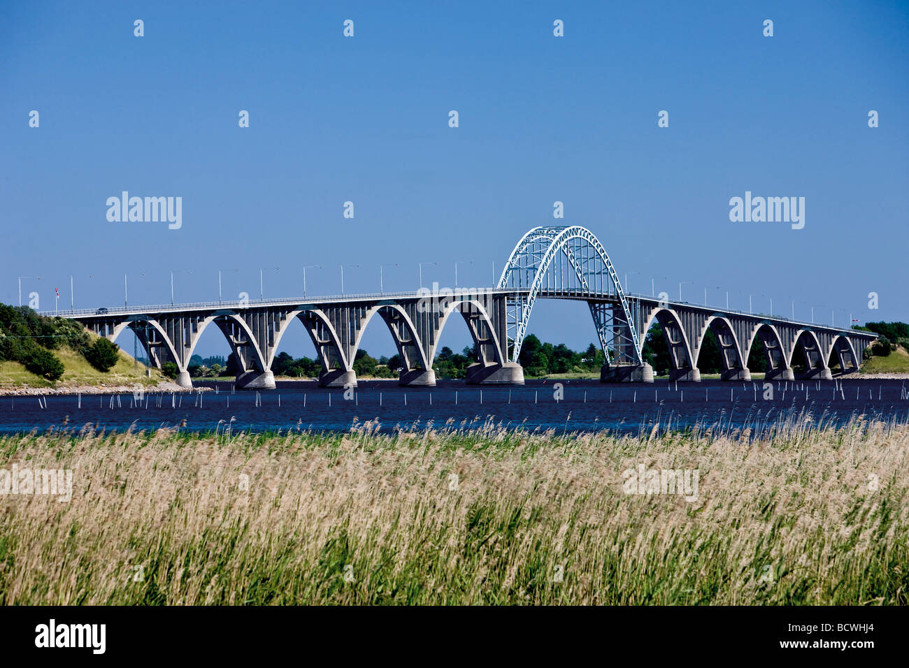 Dronning Alexandrines Bridge between Zealand and Mon, Denmark, Scandinavia, Europe Stock Photo