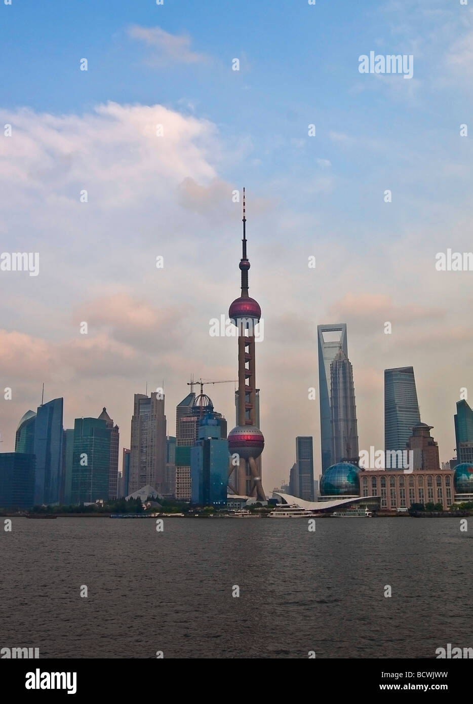 View of Shanghai Pudong skyline from the Bund Stock Photo - Alamy