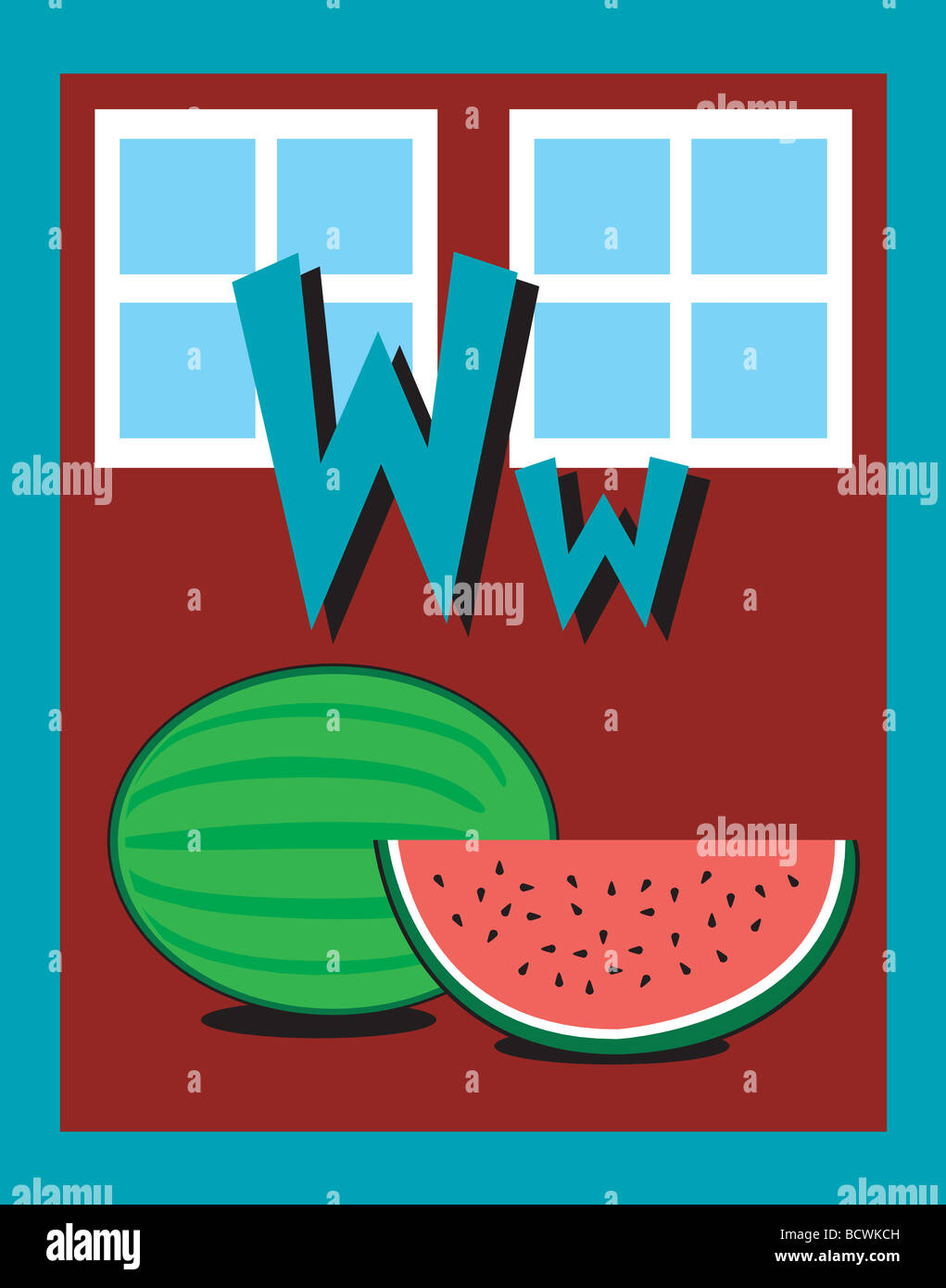 Cartoon letter w Cut Out Stock Images & Pictures - Alamy