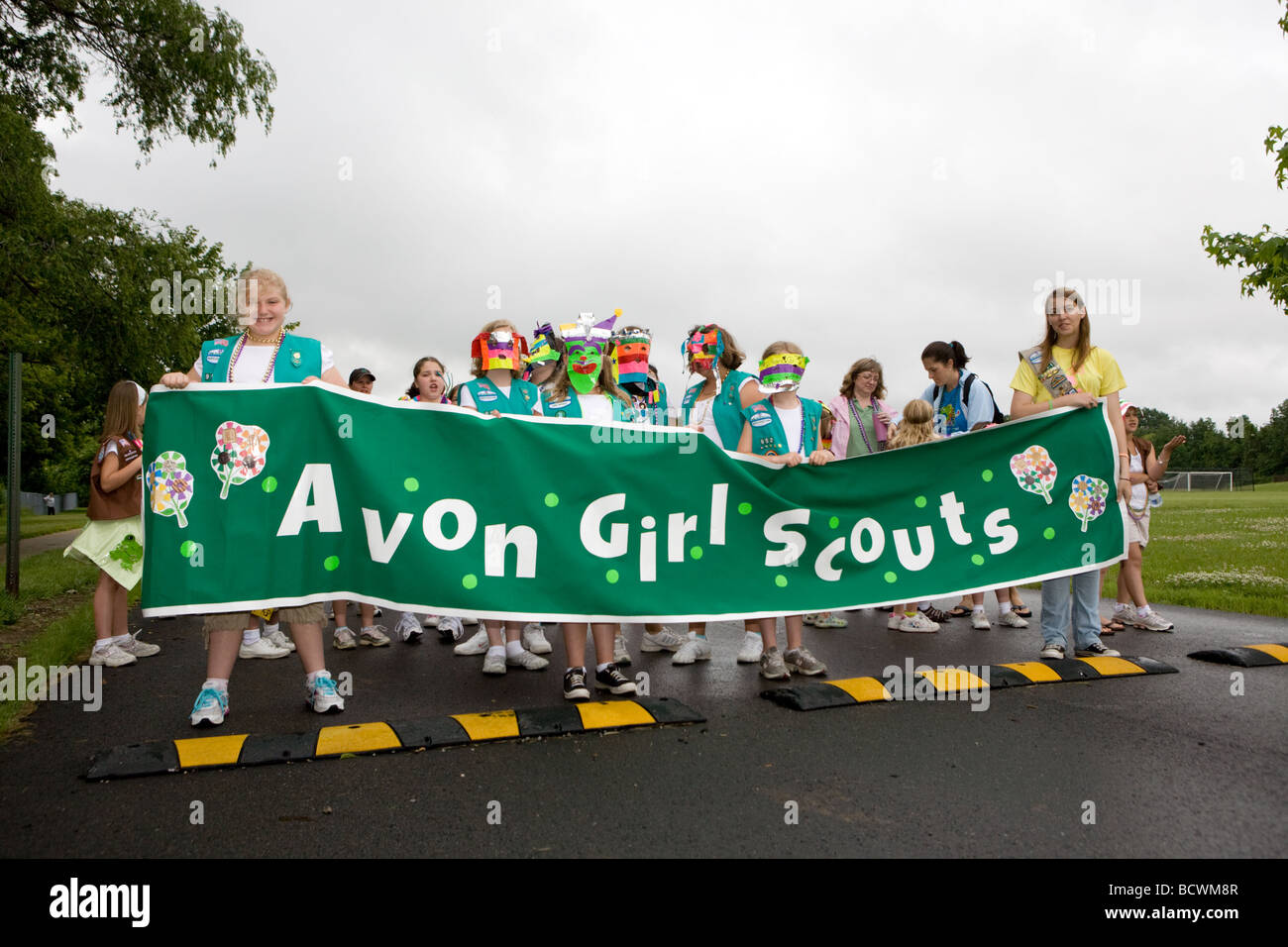Girl scouts at annual duct aka duck tape festival Avon Ohio Stock Photo