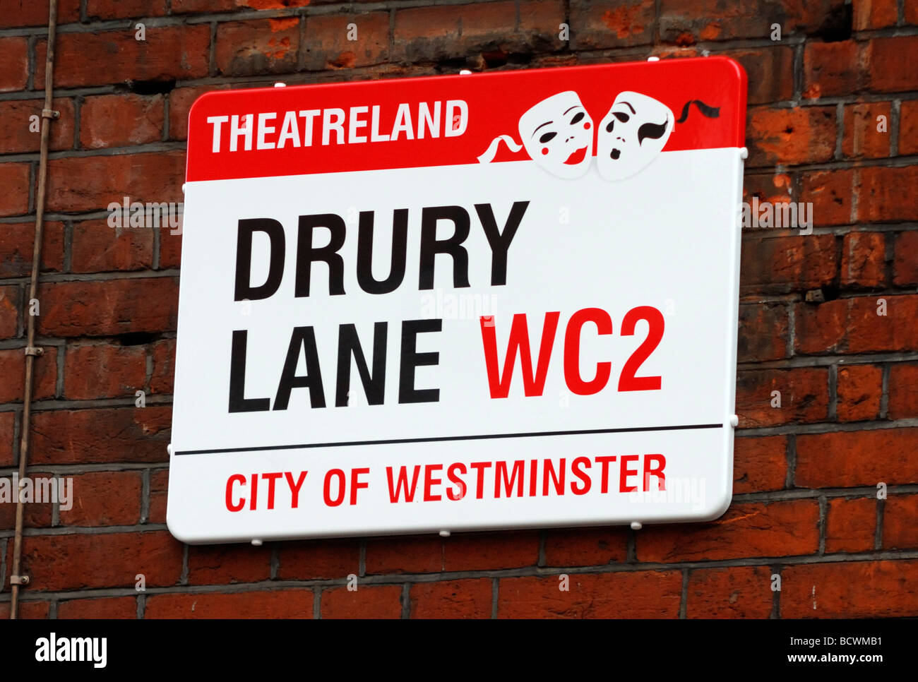 Drury Lane Street Sign London England Britain July 09 Stock Photo