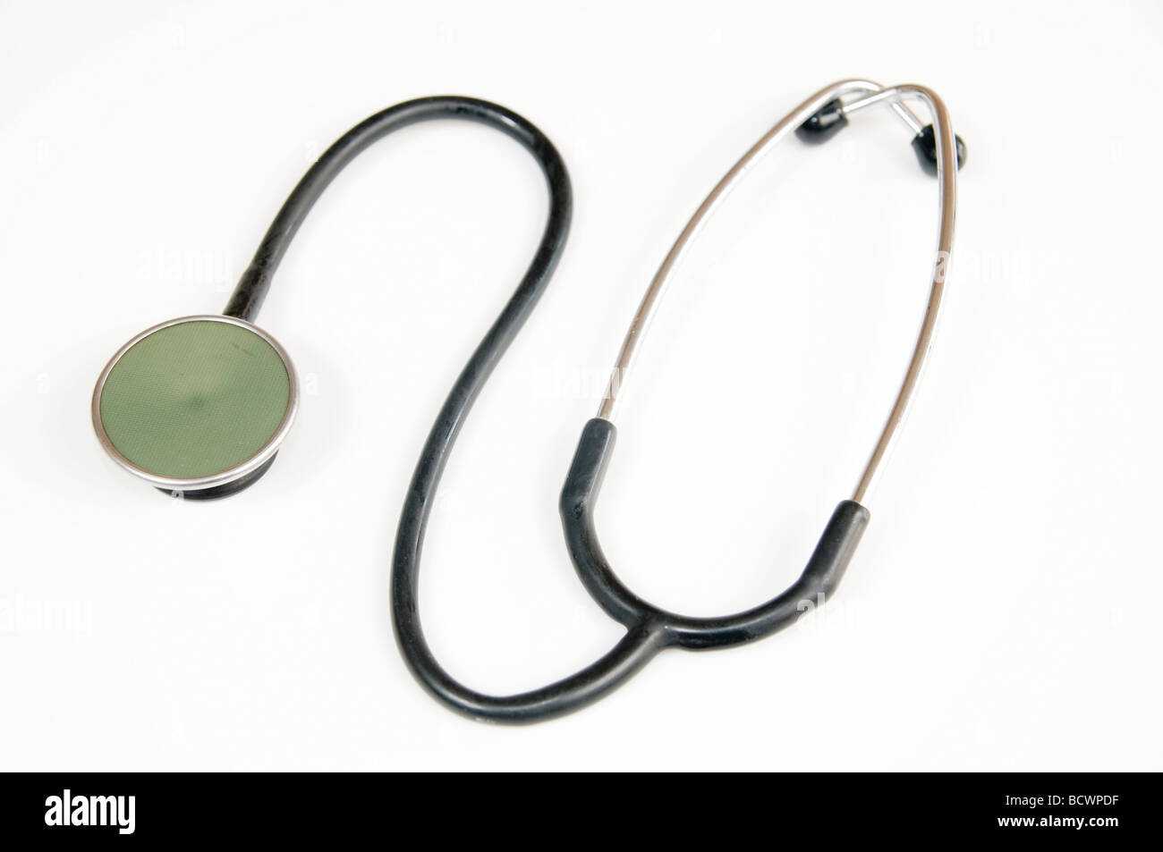 Cutout of a stethoscope on white background Stock Photo