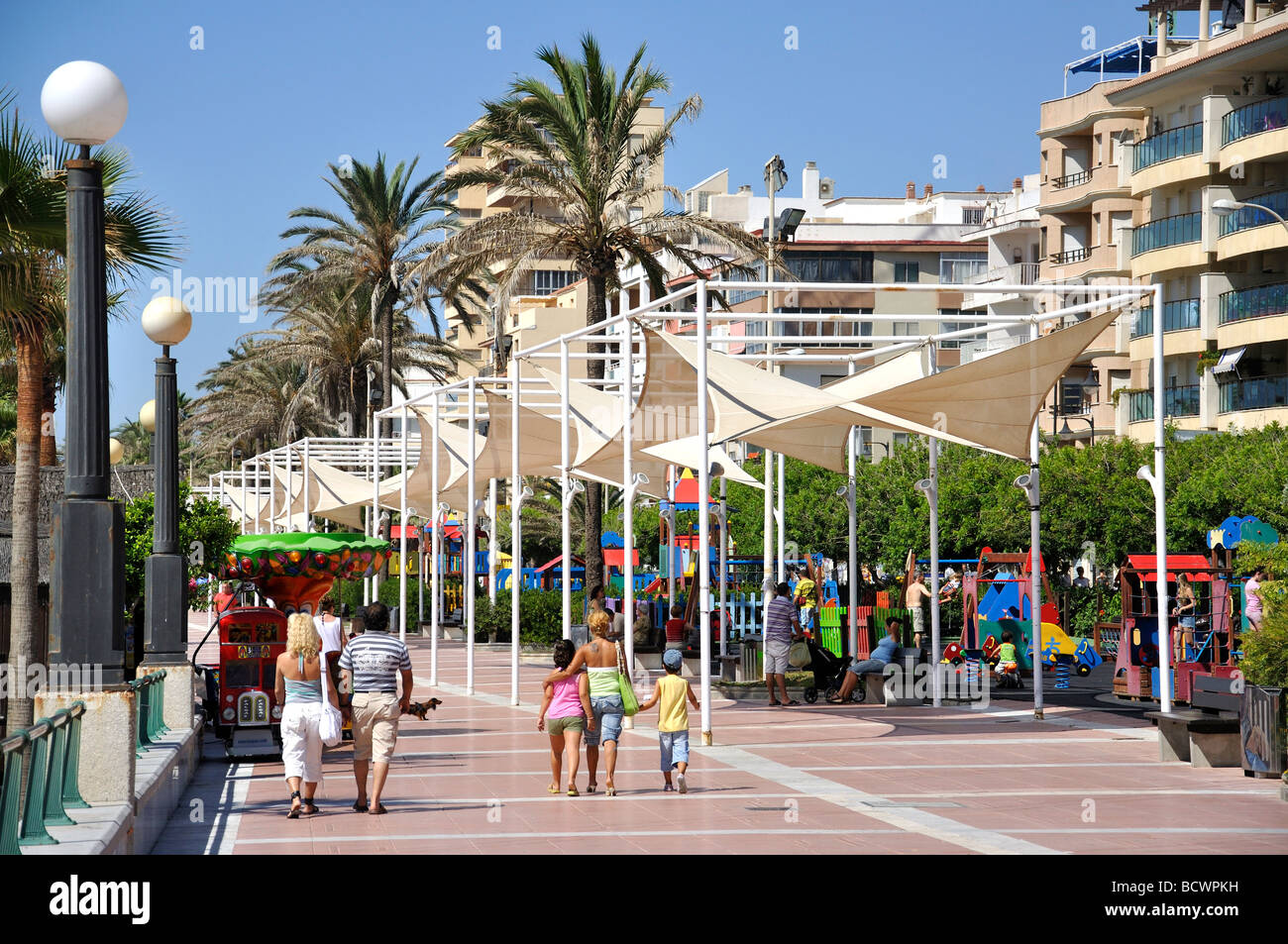 Beach promenade, Estepona, Costa del Sol, Malaga Province, Andalusia