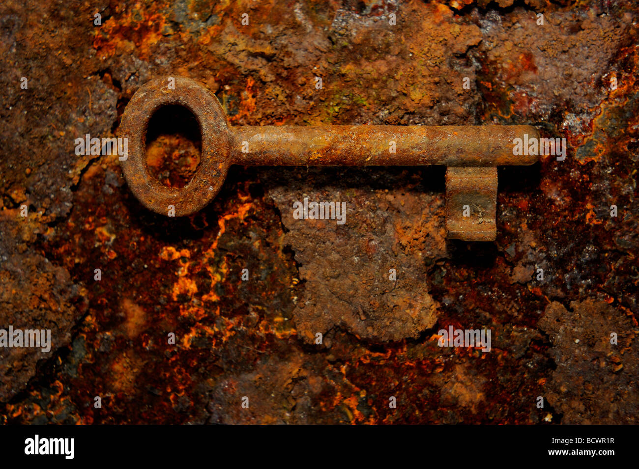Rusty antique key on rusted iron plate Stock Photo 25153123 Alamy