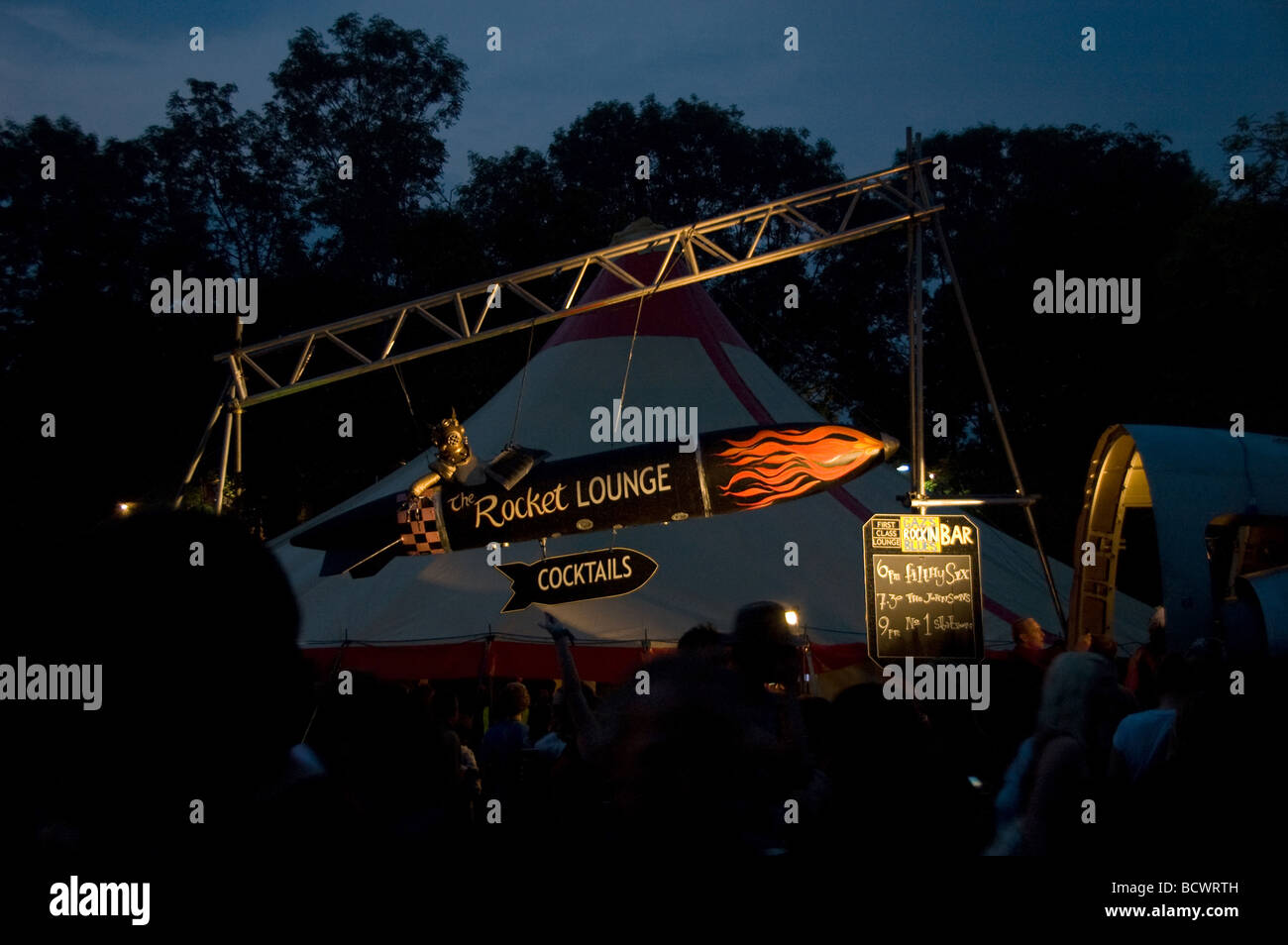 Rocket lounge cocktail bar Glastonbury festival Stock Photo