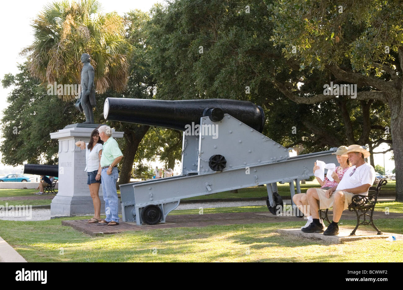White Point Gardens at The Battery Park in Charleston SC USA Stock