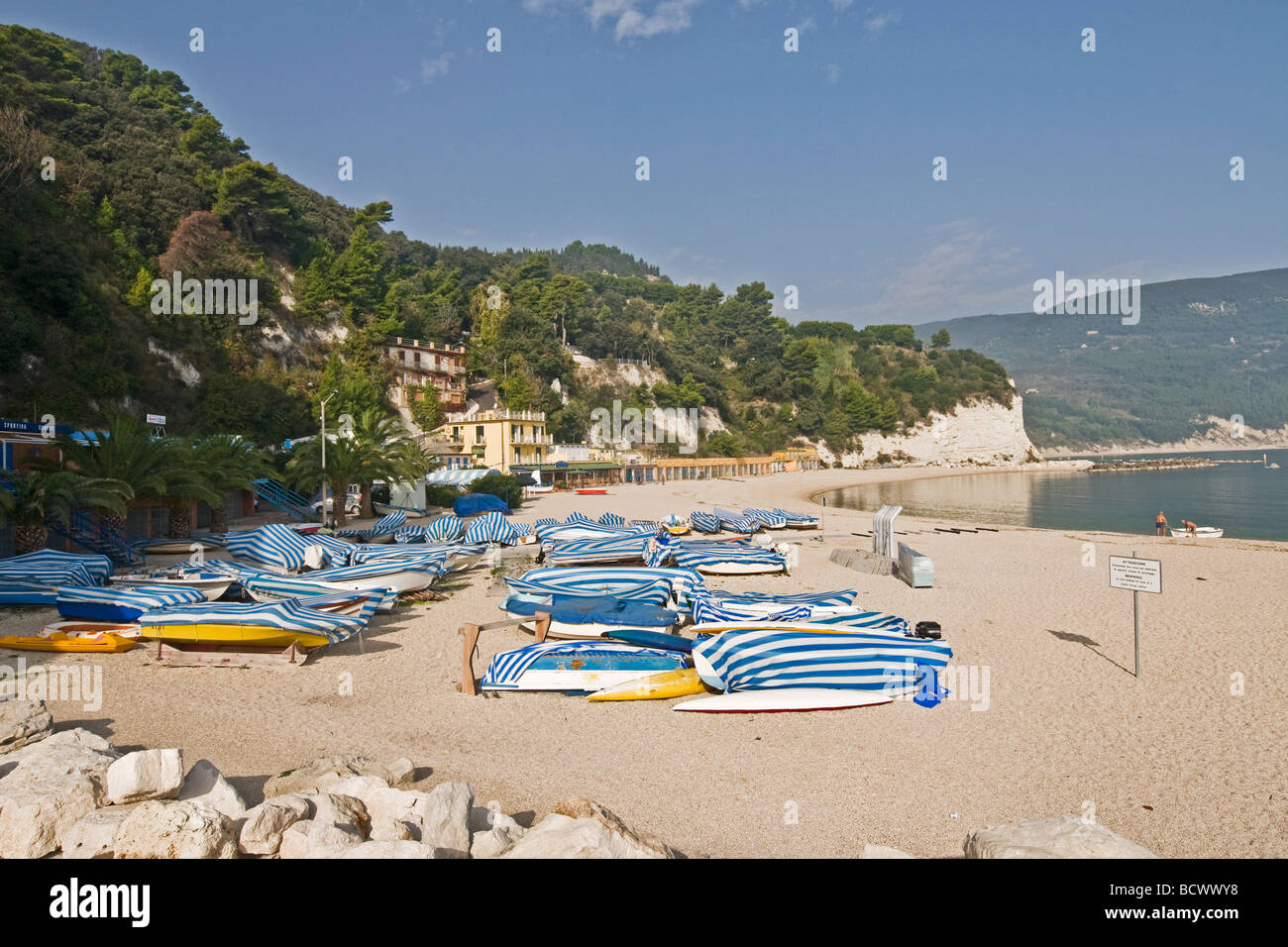 Sirolo beach Ancona Italy Stock Photo