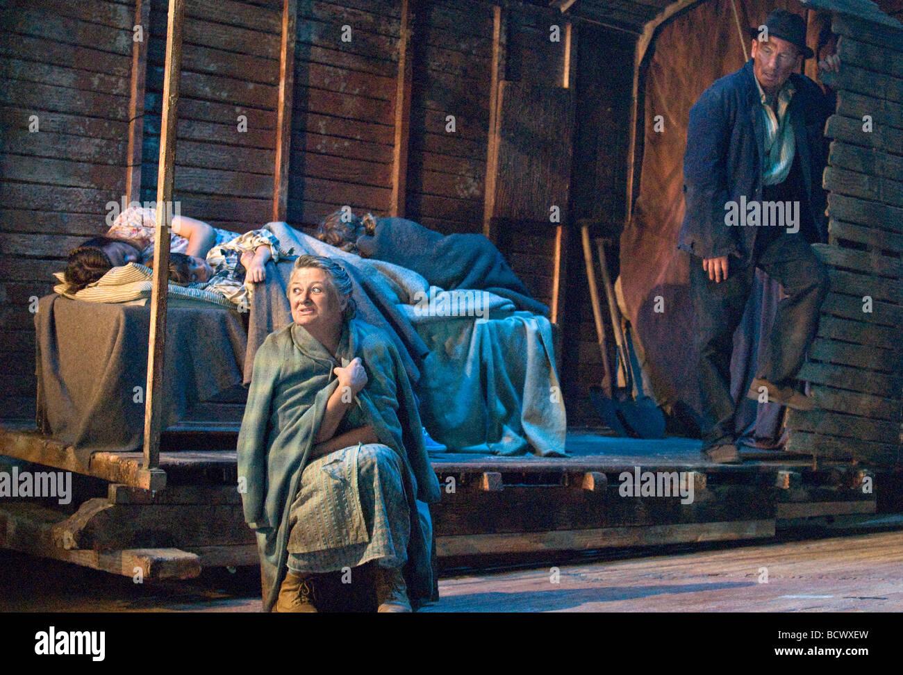 Christopher Timothy as Pa Joad and Sorcha Cusack playing Ma joad in The