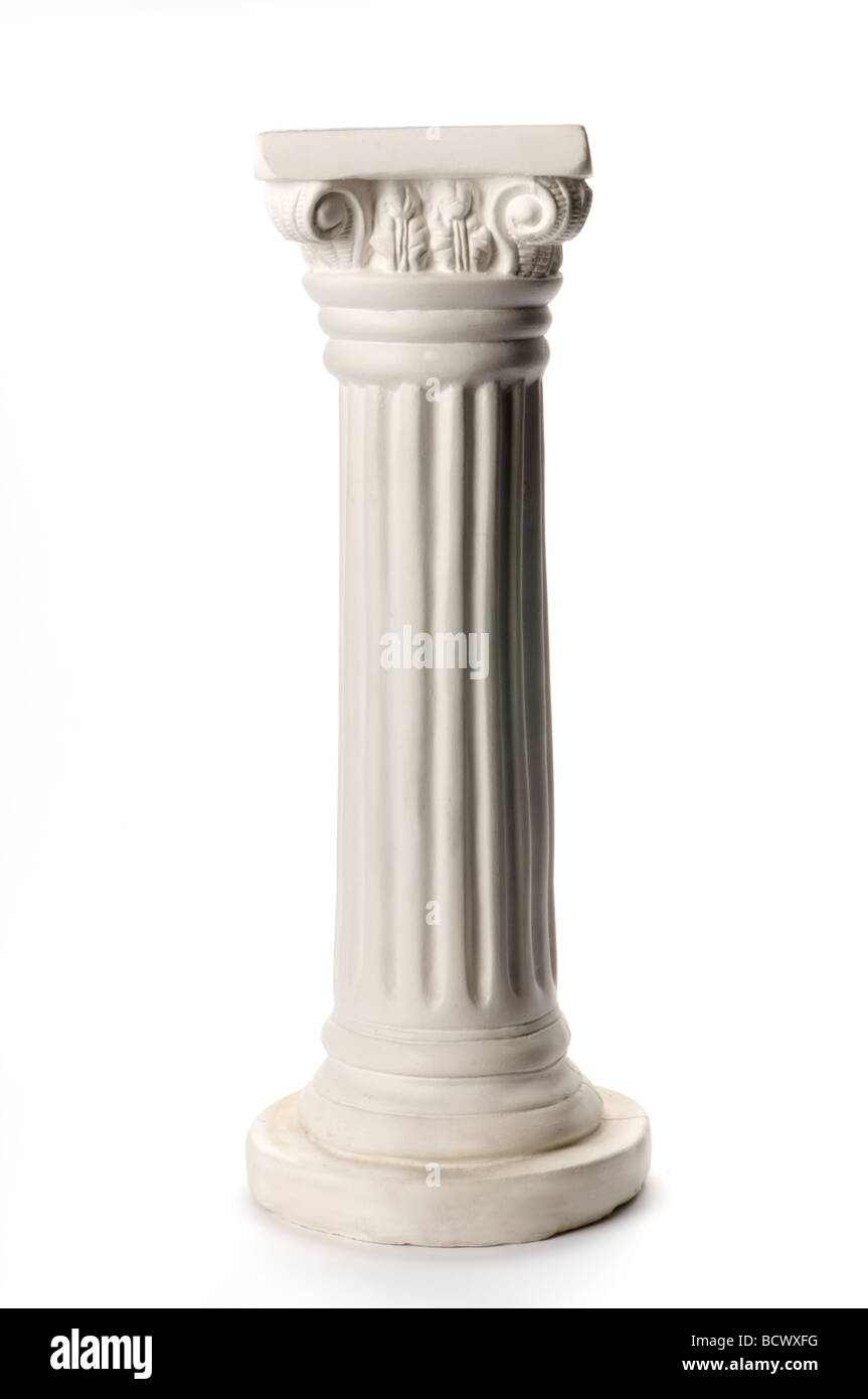 white plaster column on white background Stock Photo