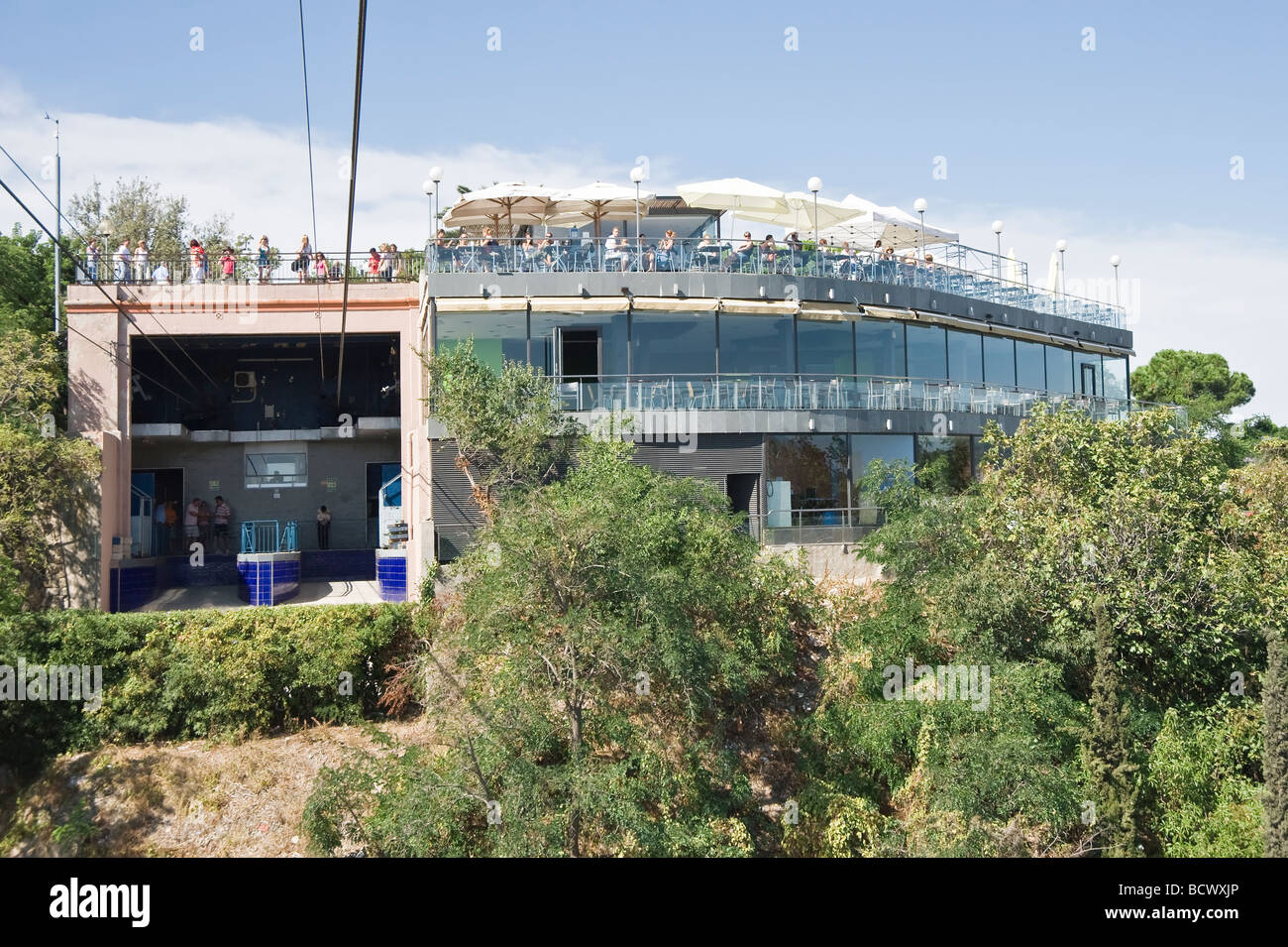 Montjuïc cable car station Barcelona Catalonia Spain Stock Photo - Alamy