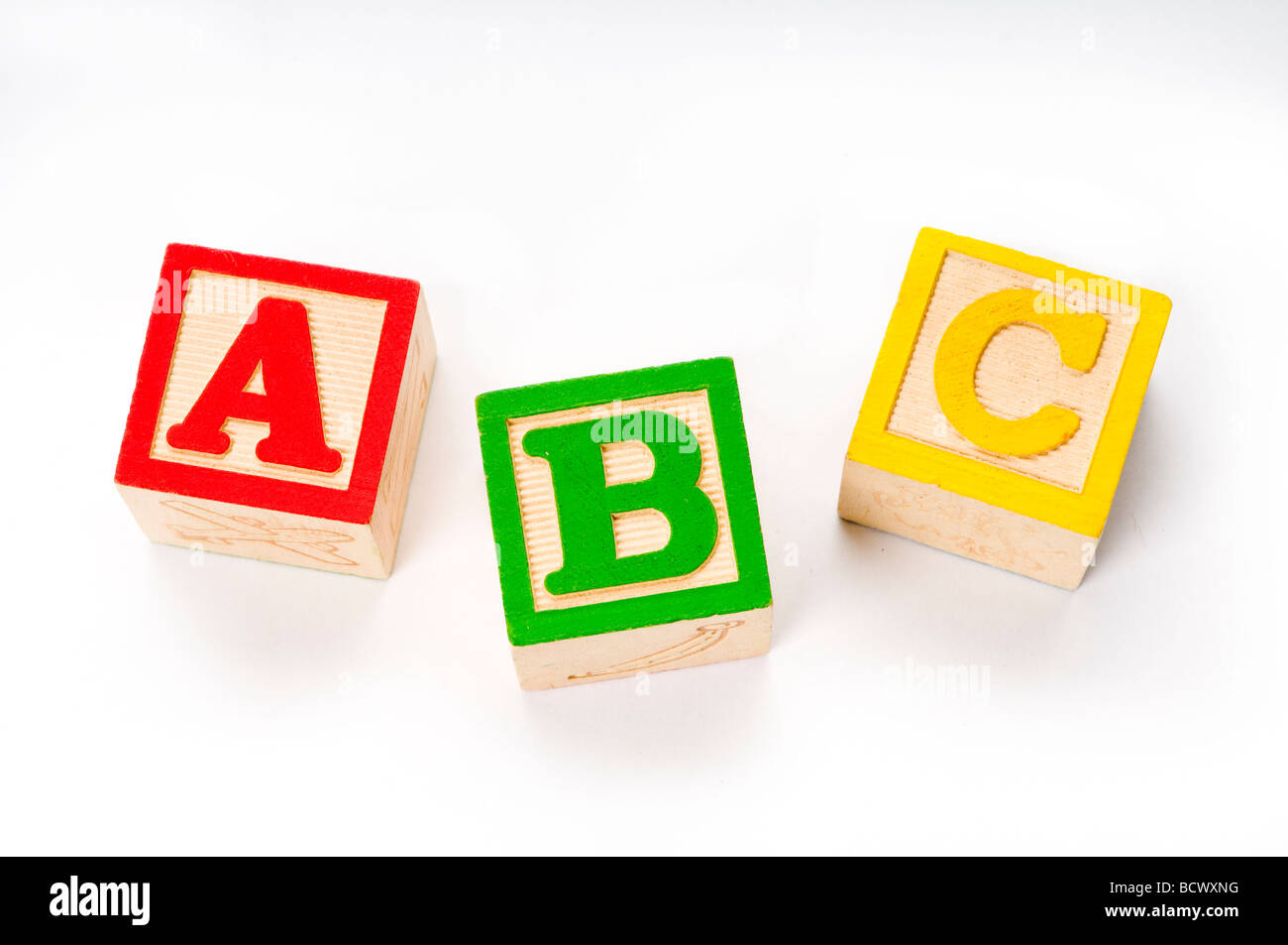 Alaphabet blocks on white Stock Photo - Alamy
