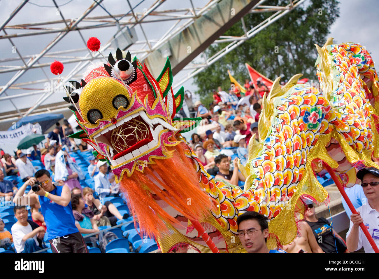 Dragon Boat Festival on the Olympic Basin in Montreal Canada Stock