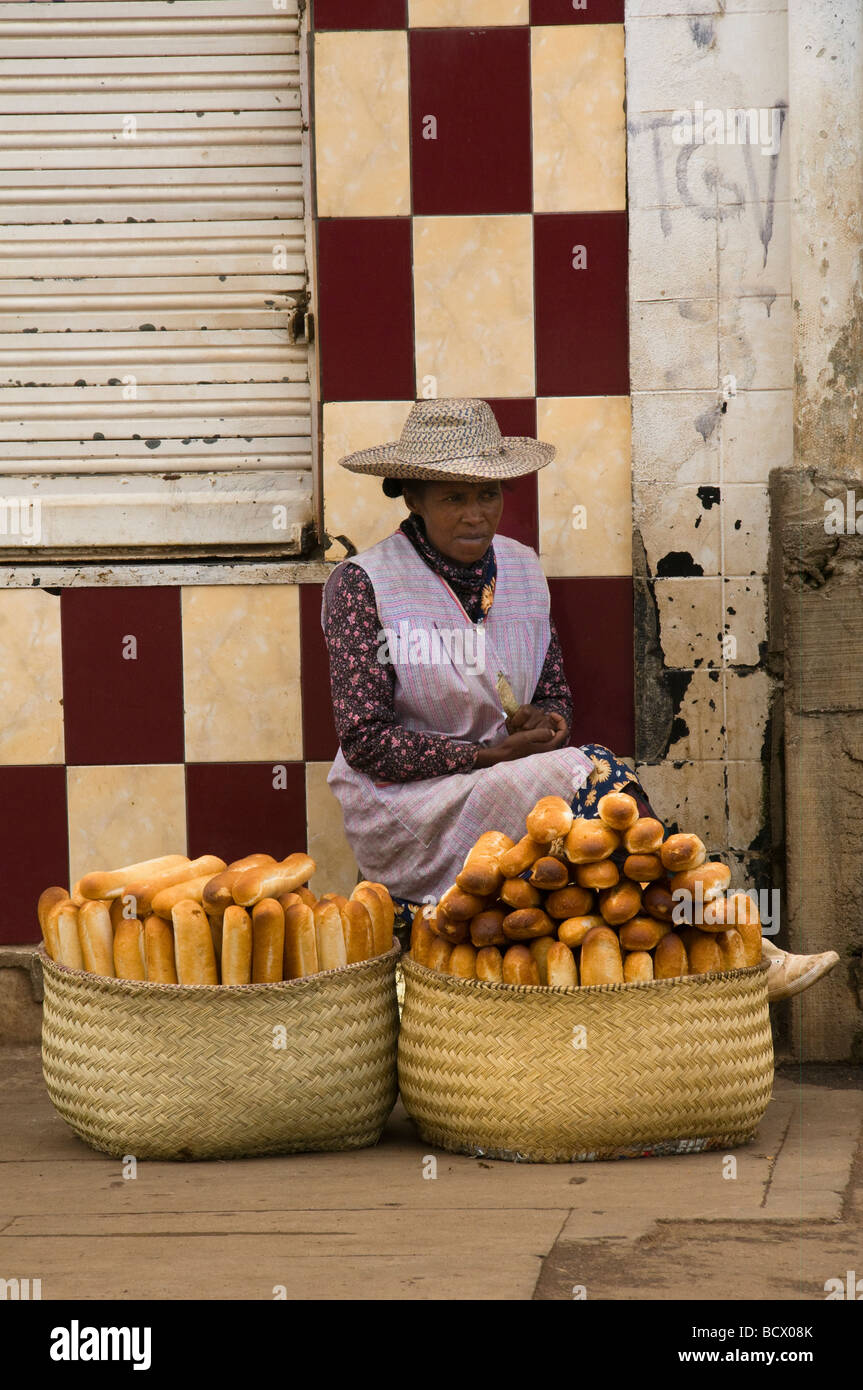 french bread vendor in Antisirabe Madagascar Stock Photo Alamy