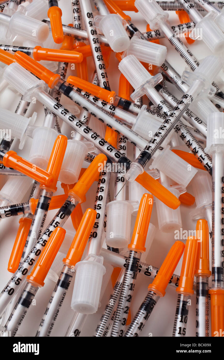 Pile of syringes Stock Photo