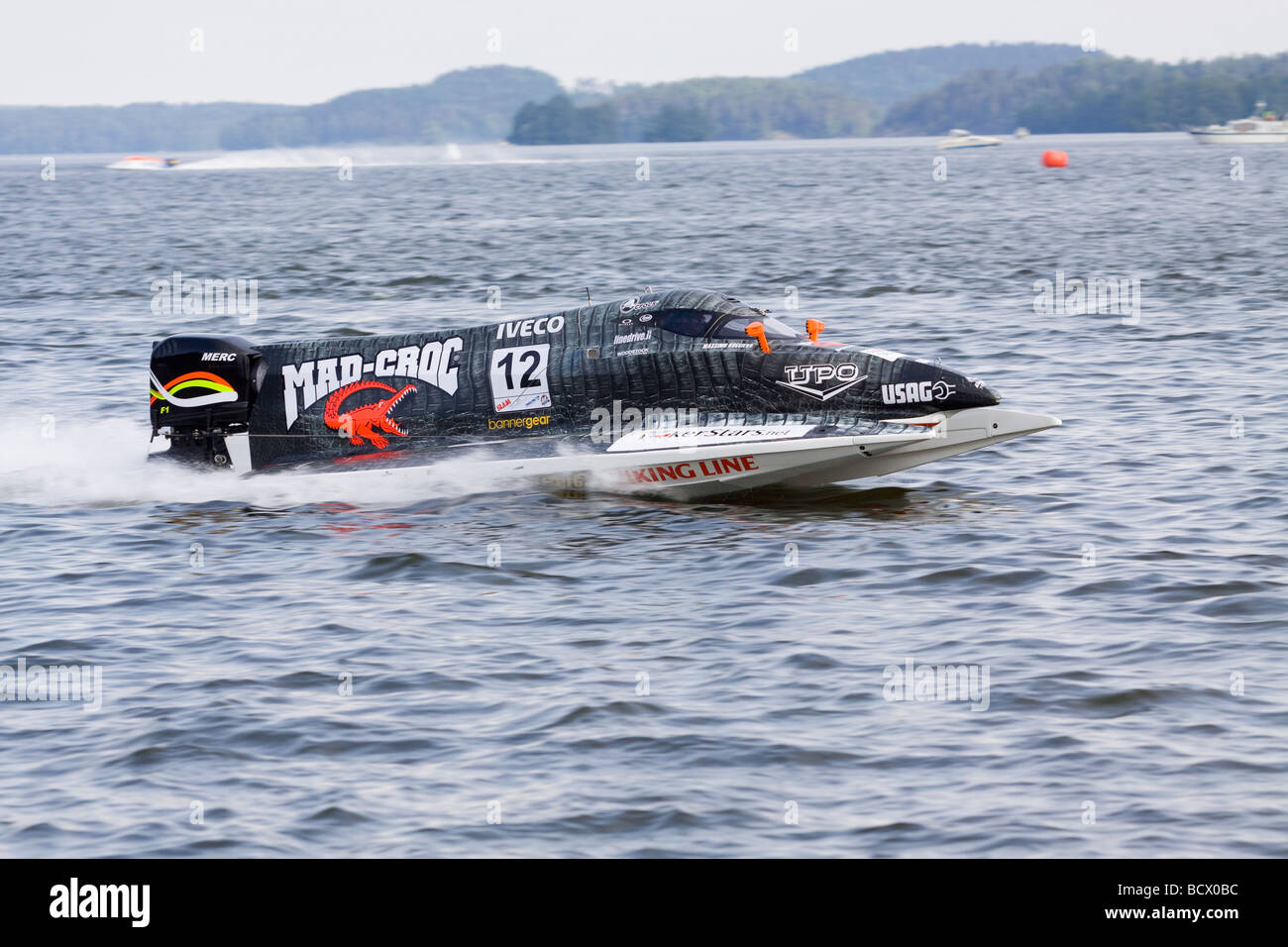 From F1 Powerboat World Championship in Lahti Finland 12-13  june 2009. Driver Sami Selio Stock Photo