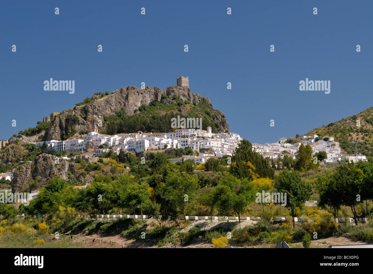 The "White Village" of Zahara de la Sierra Andalusia Spain Stock Photo ...