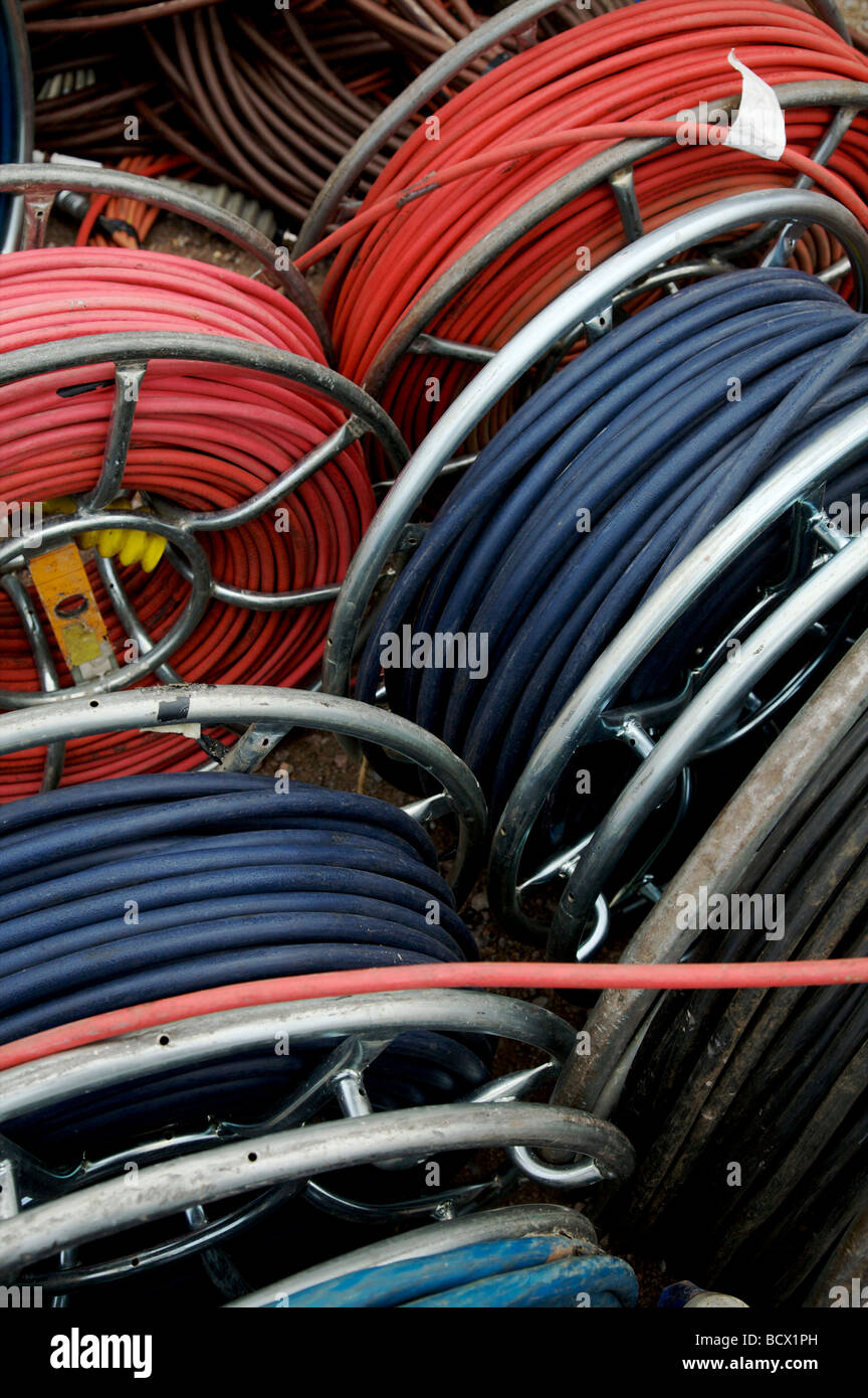 Reels of electrical cable Stock Photo Alamy